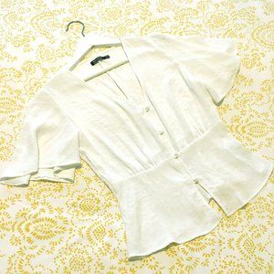 Small Bershka Peplum Top With Bell Sleeve